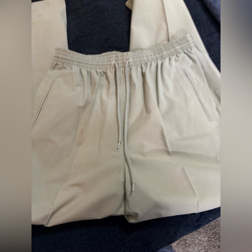 Tan Pants size 12 elastic tie waist from Hastings and Smith